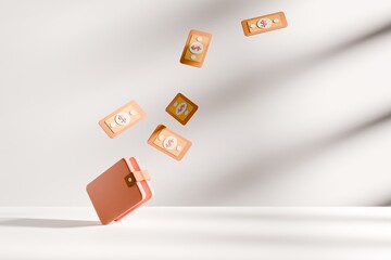 Wallet with floating money