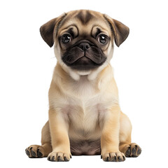 Obraz premium Pug Puppy png isolated on transparent background