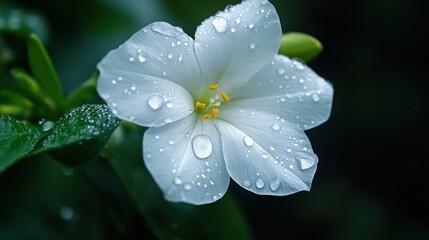 Serene Dew-Kissed White Flower