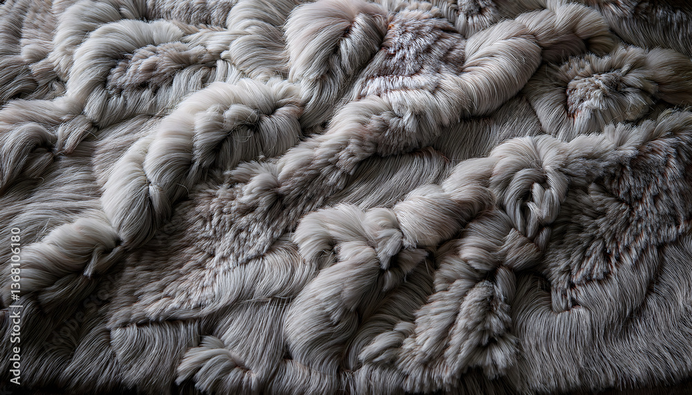 Poster Textured surface resembling intricate fur patterns in monochrome