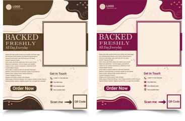 Food Flyer Template design, restaurant food flyer, vector illustration. Delicious Food on Different Abstract Background.