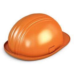 Fototapeta premium Illustration 3D Hard Hat Orange on White Background