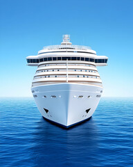 Naklejka premium Majestic cruise ship on calm ocean