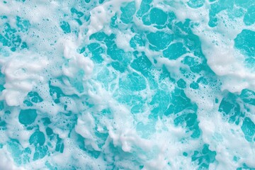 Obraz premium Bubbling, blue waters with foam. Bright, bubbly. Aerial. Texture and pattern