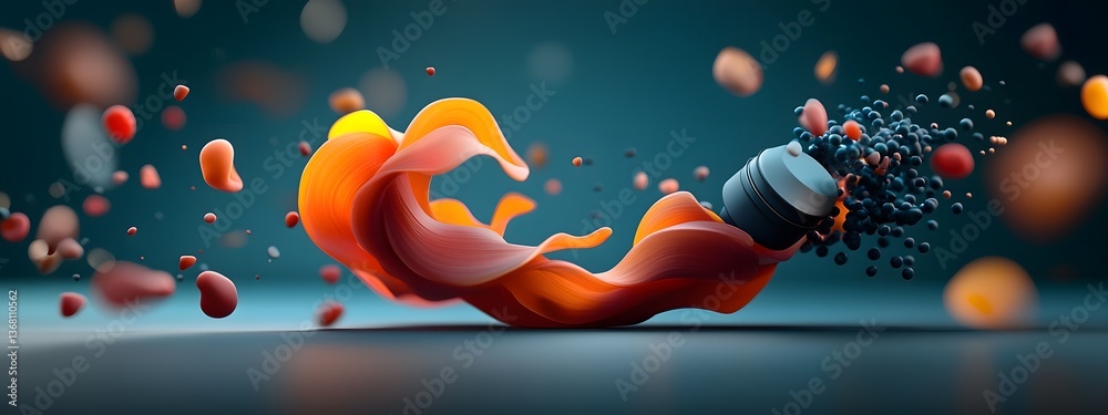 Poster cascading light waves surging through the inner workings of an optical amplifier creating dynamic ab