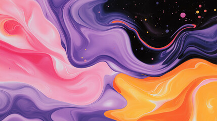 Fototapeta premium Chromatic Symphony: A vibrant abstract composition of flowing colors, creating a visually captivating piece of art.