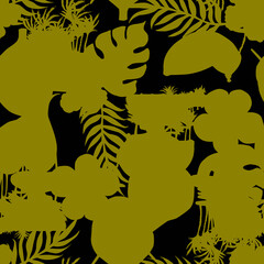 Tropical pattern, floral, leaves. Digital print in Repeat (rapport), Resolution 300 DPI, ideal for fashion, decoration and stationery.