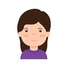 Vector image of a woman's face icon with a white background