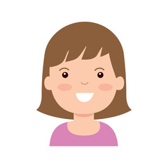 Vector image of a woman's face icon with a white background