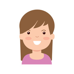 Vector image of a woman's face icon with a white background