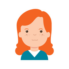 Vector image of a woman's face icon with a white background