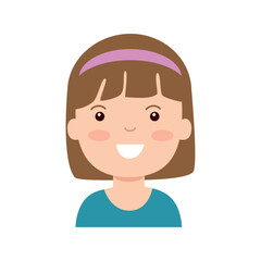 Vector image of a woman's face icon with a white background