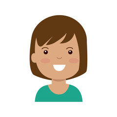 Vector image of a woman's face icon with a white background