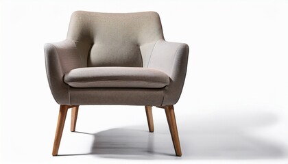 stylish upholstered chair with wooden legs cut out stock