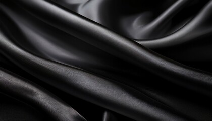 Obraz premium smooth black fabric showcasing elegant folds and intricate textures