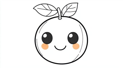 Cute Cartoon Orange Character with Big Eyes and Leafy Top