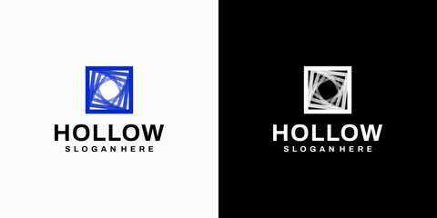 Transparent rotating frame vector logo design with modern, simple, clean and abstract style. Icon for business and personal branding.