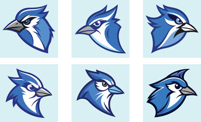 Obraz premium Blue Jay head mascot logo design vector