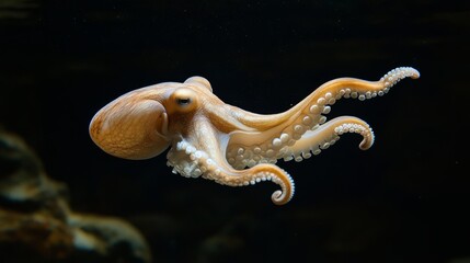 Dumbo octopus floating mid-water, its unique flappy fins resembling elephant ears