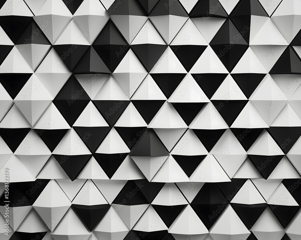 Poster abstract monochrome triangle pattern design for modern background use