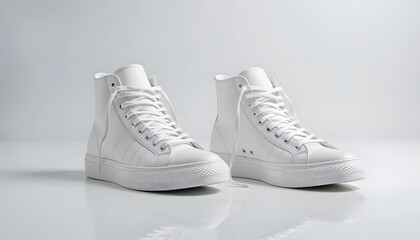 Sneakers on Clean White Background with Minimalist Style