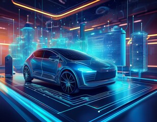 Fototapeta premium optimizing battery technology for electric vehicles