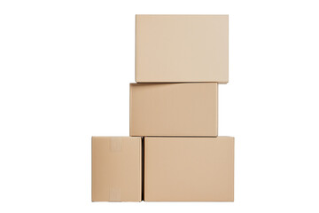 Gestapelte Versandkartons aus brauner Pappe PNG mit transparentem Hintergrund

