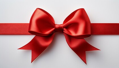 red ribbon bow isolated on a transparent or white background