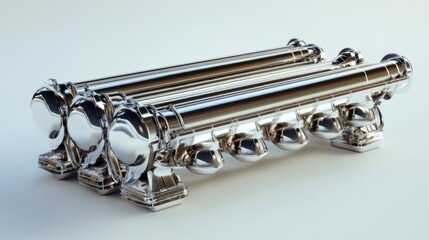 Obraz premium A chrome metallic industrial design structure with shiny polished surface.