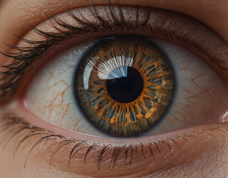 Captivating exploration of artificial intelligence in 3D animation showcasing a hyper-realistic human eye in vibrant detail and intricate textures Generative AI