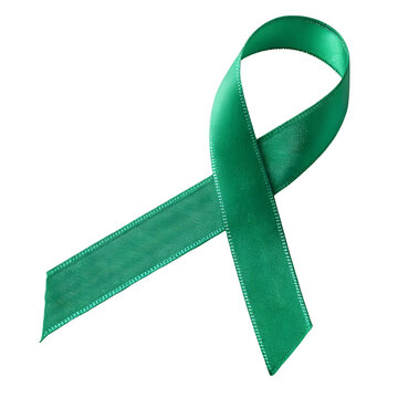 recommend clip art: Green ribbon awareness isolated whire background
                    