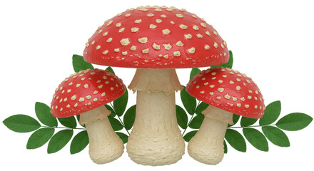 Obraz premium Isolated Red Mushroom with White Spots