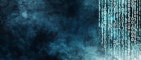 Digital matrix code flow virtual space abstract content technological environment close-up view data concept