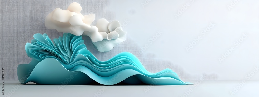 Poster mesmerizing azure data streams flowing gracefully through a minimalist grayscale plane symbolizing t
