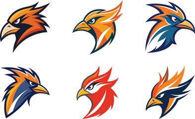 Bird of Paradise head mascot logo design vector
