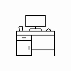 Computer desk icon vector sign