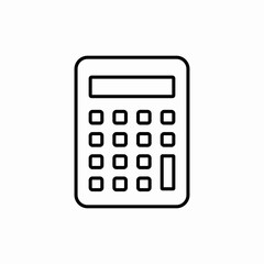 Calculator math device icon vector sign