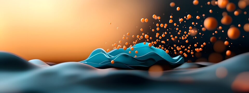 Mesmerizing cobalt digital waves cascading across a dark and light landscape symbolizing the relentless progression of futuristic systems and dynamic 3D computer graphics in a digital art scene