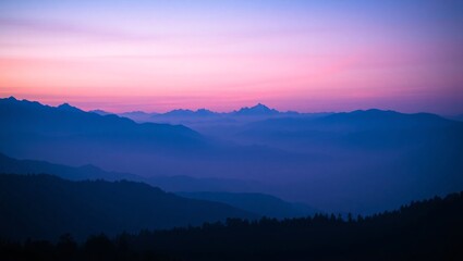 Naklejka premium sunrise over the mountains