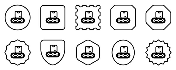 Editable package in conveyor belt vector icon. Shipping, delivery, e-commerce, transport, logistics. Part of a big icon set family. Perfect for web and app interfaces, presentations, infographics, etc