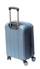 Blue travel luggage isolated on transparent background.	