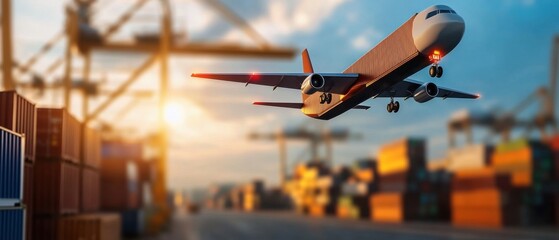 Worldwide freight shipping and logistics visualization with a digital globe representation, depicting the global movement and network of cargo, packages.