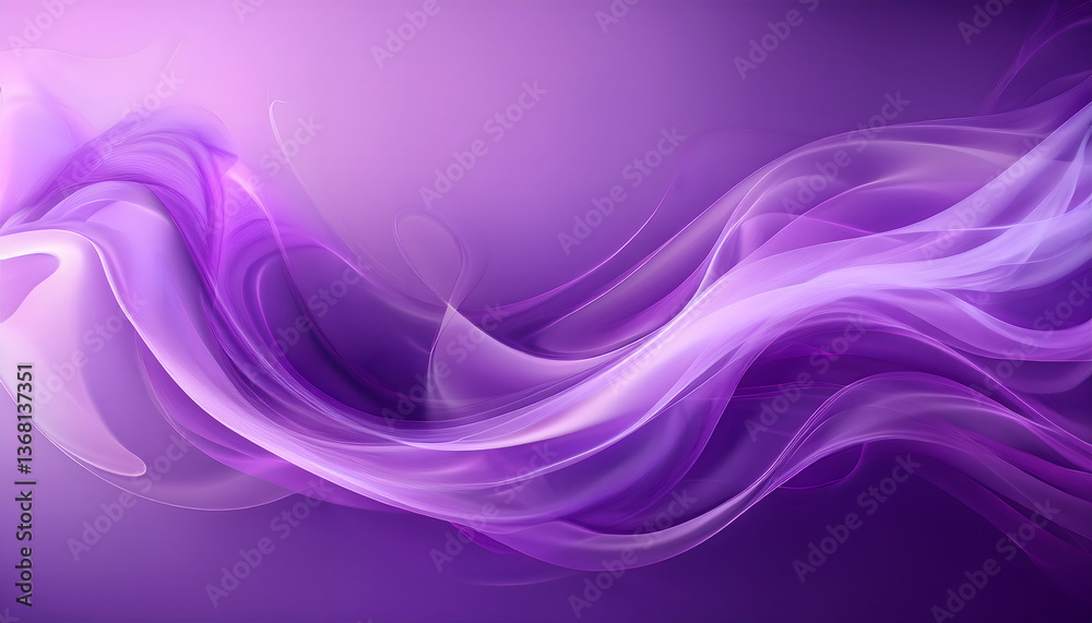 Poster Abstract purple waves with flowing lines and soft textures