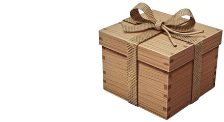 A Charming, Handcrafted Wooden Gift Box Featuring a Natural Wood Grain Texture