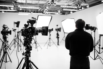 silhouette of a photographer with a camera