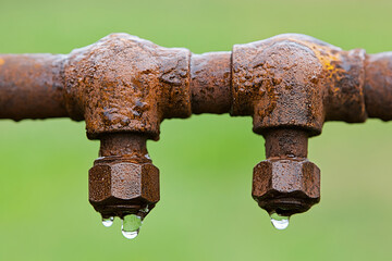 old rusty tap water