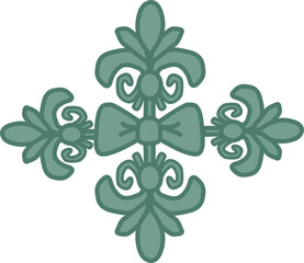 Emerald Mint Green Baroque Ribbon Motif