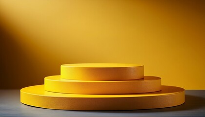 two tiered yellow podium