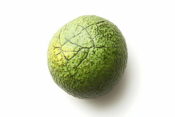 A round, green, isolated sphere, like a tennis ball or small melon, is a single, fresh, sweet Easter egg