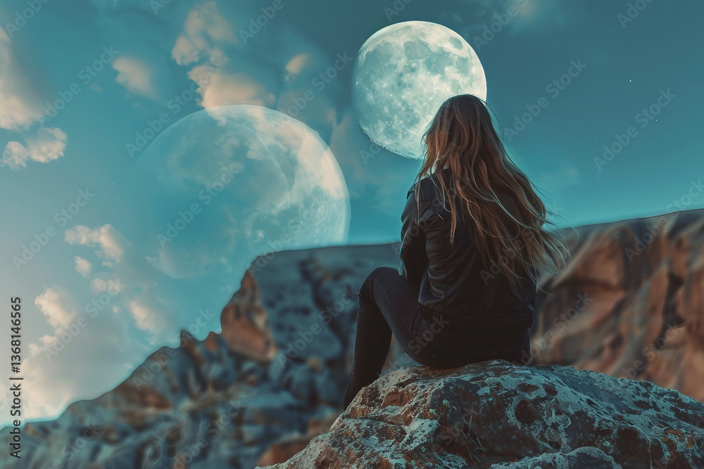 Canvas Prints person exploring another world ai generative